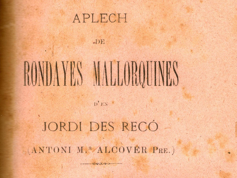 Primera edició de l'Aplec de rondalles mallorquines (1896)