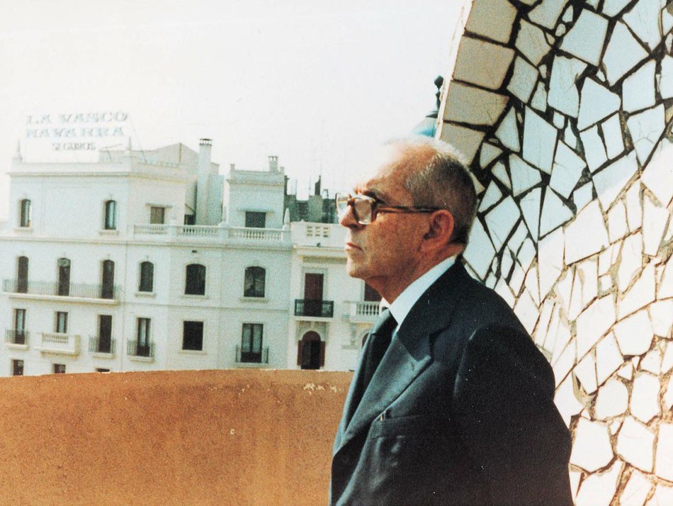 Salvador Espriu a la Pedrera, 1980. Autor: Desconegut, CDESE.